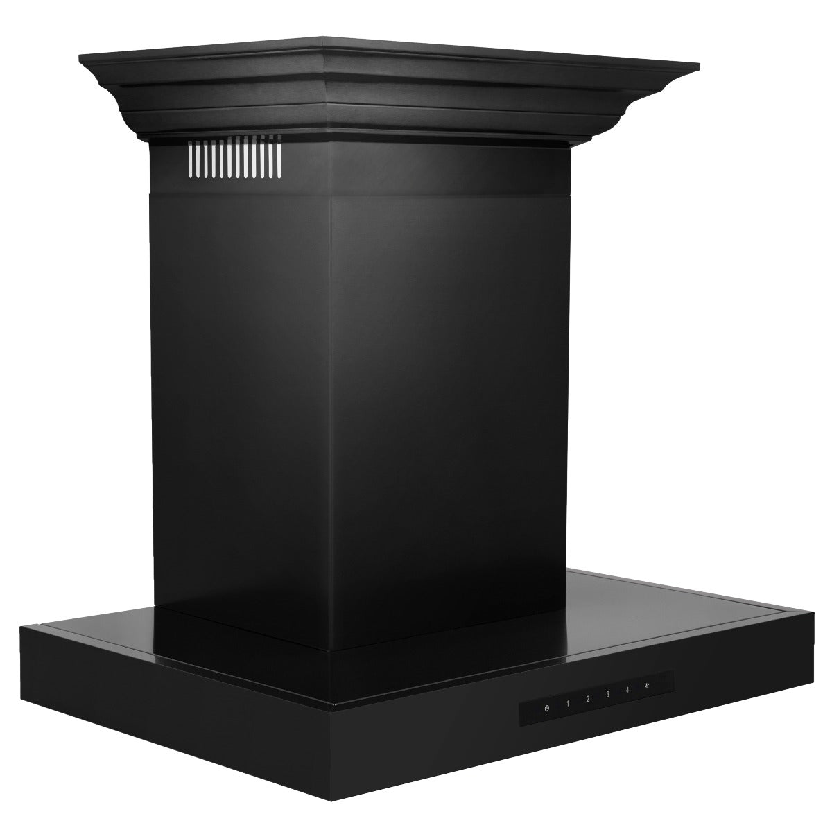 ZLINE 24 in. Wall Mount Range Hood Convertible Vent Black Stainless Steel with Crown Molding (BSKENCRN-24)