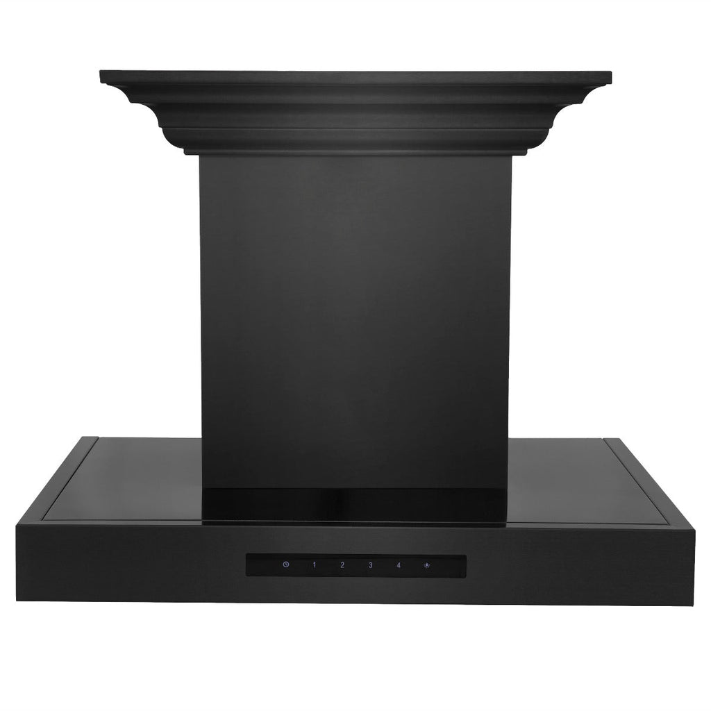 ZLINE 24 in Wall Mount Range Hood 400 CFM Black Stainless Steel with CrownSound Bluetooth Speakers (BSKENCRN-BT-24)