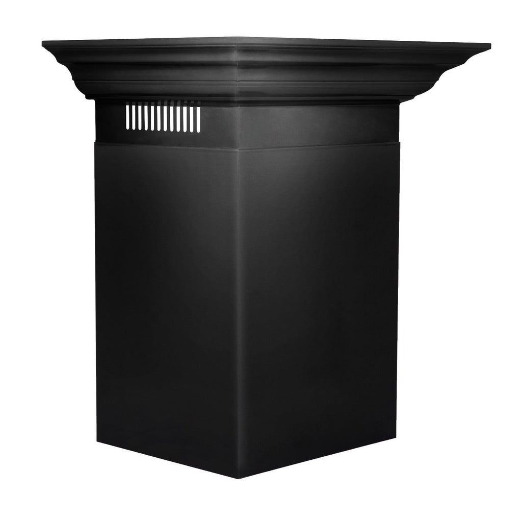 ZLINE 24 in. Wall Mount Range Hood Convertible Vent Black Stainless Steel with Crown Molding (BSKENCRN-24)