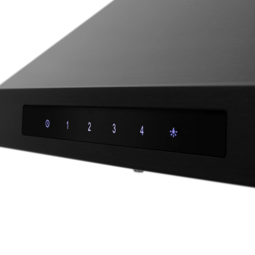 ZLINE 24 Inch Wall Mount Range Hood Convertible Vent Black Stainless Steel 400 CFM (BSKBN-24)