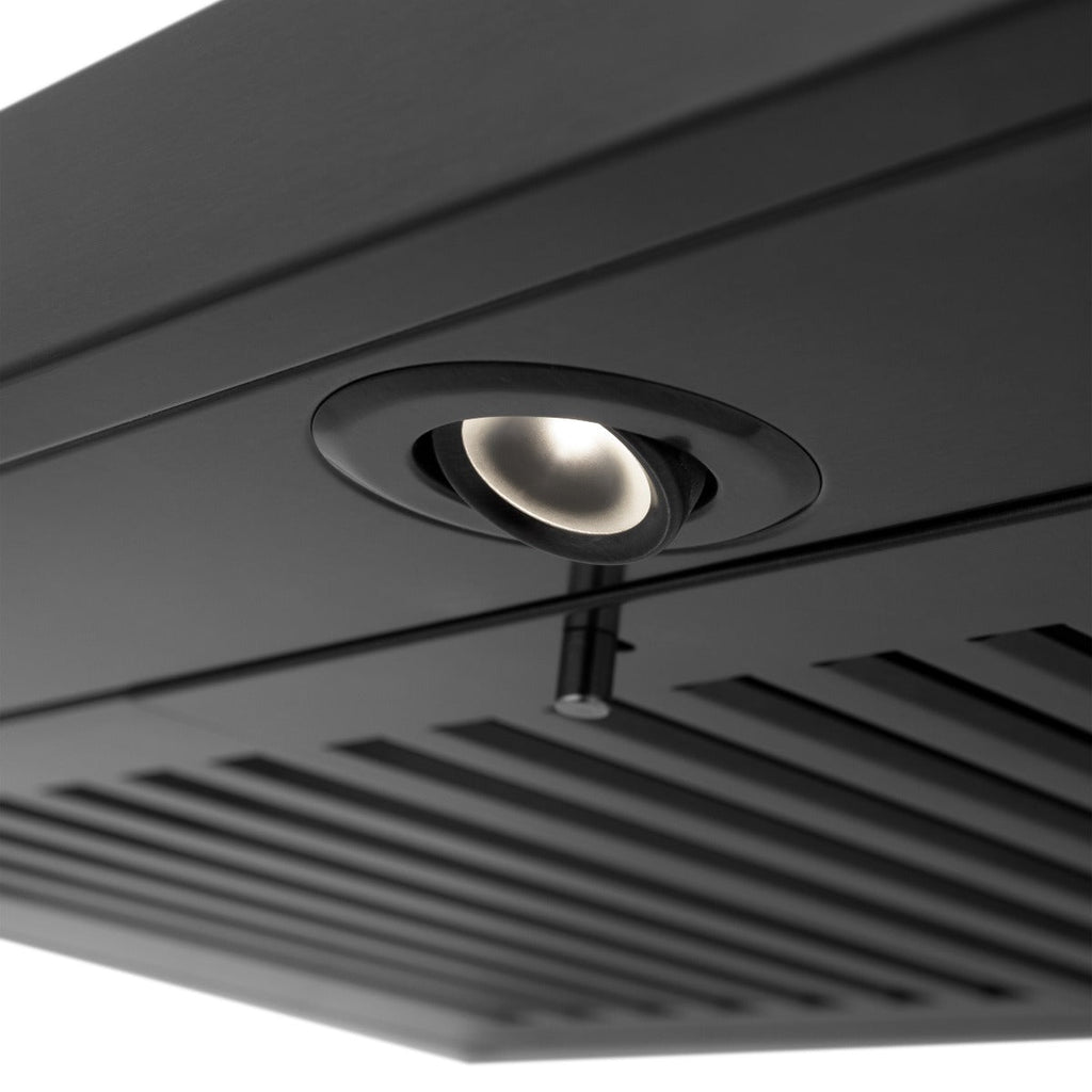 ZLINE 48 in. Wall Mount Range Hood Convertible Vent Black Stainless Steel with Crown Molding (BSKBNCRN-48)