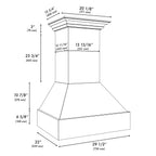 ZLINE 30 in. Wooden Wall Mount Range Hood, Rustic Black Finish, 400 CFM (355CC-30)
