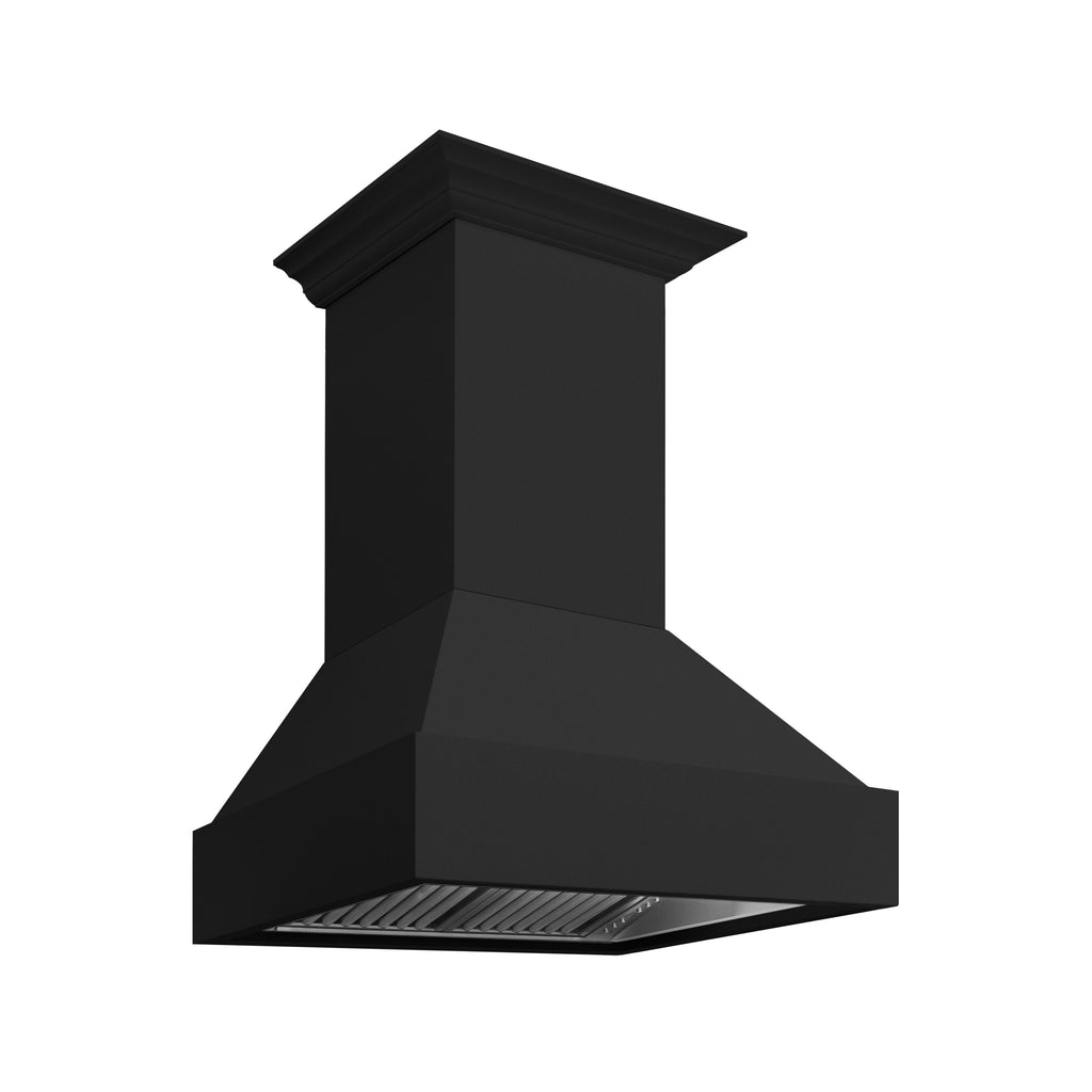 ZLINE 30 in. Wooden Wall Mount Range Hood, Rustic Black Finish, 400 CFM (355CC-30)