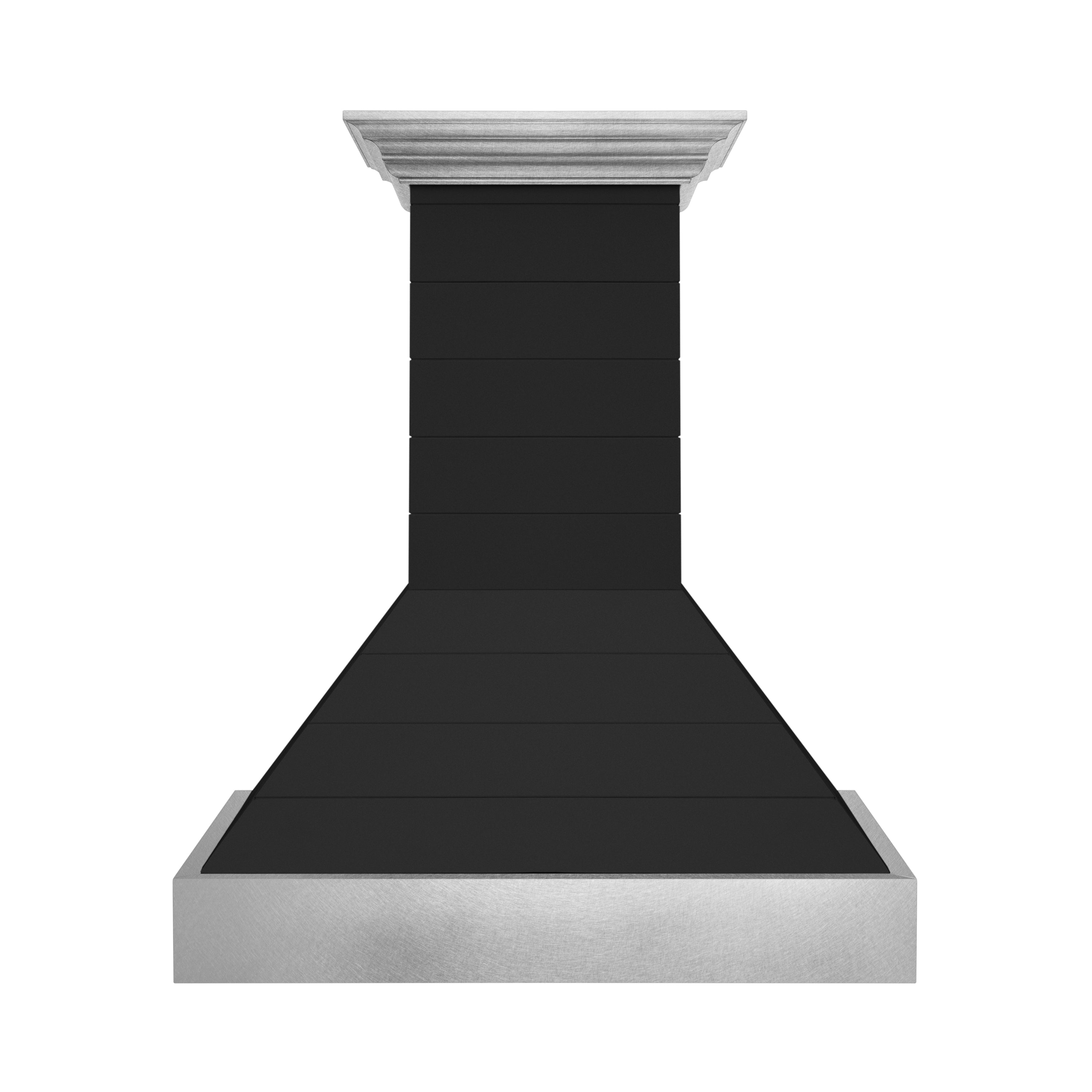 ZLINE 36 in. Wall Mount Range Hood 700 CFM Rustic Shiplap Black with Stainless Steel Accents (365CC-36)