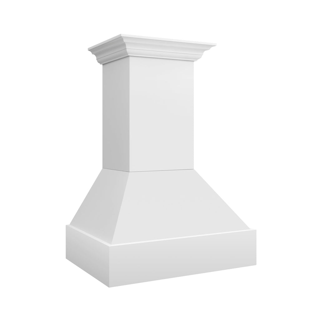 ZLINE 36 in. Wooden Wall Mount Range Hood 700 CFM Rustic Bright White Finish (355WW-36)