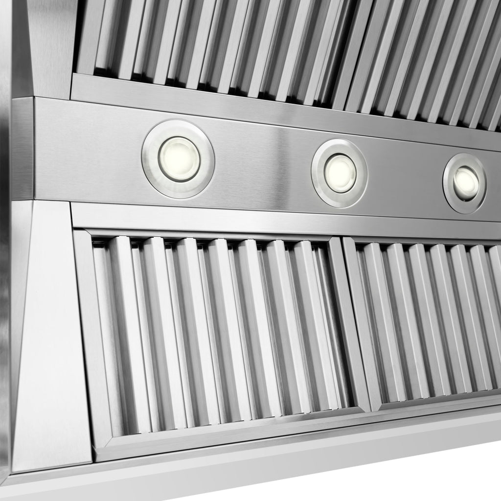 ZLINE 36 in. Wooden Wall Mount Range Hood 700 CFM Rustic Bright White Finish (355WW-36)