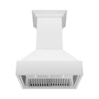 ZLINE 36 in. Wooden Wall Mount Range Hood 700 CFM Rustic Bright White Finish (355WW-36)