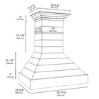 ZLINE 36 in. Wooden Wall Mount Range Hood 700 CFM Rustic Shiplap Bright White with Stainless Steel Accents (365WW-36)