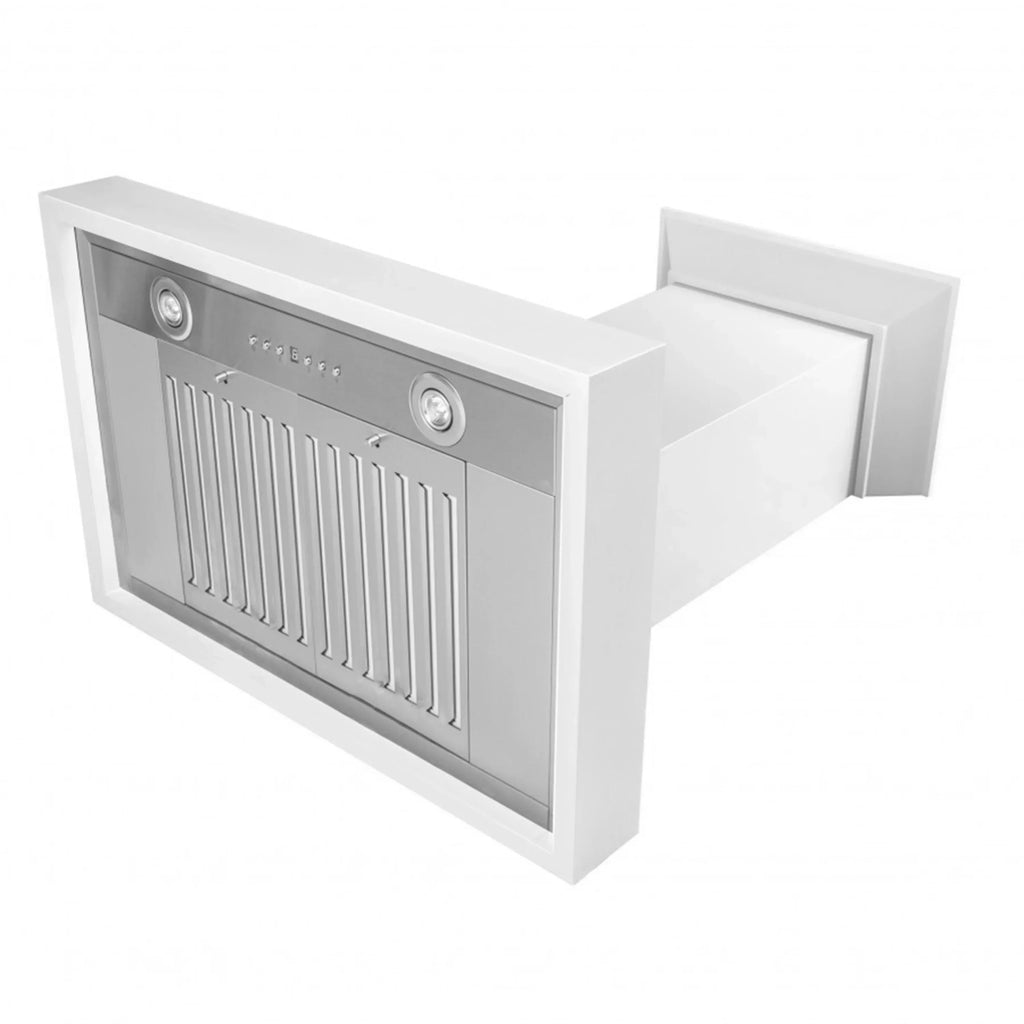 ZLINE 30 in. Wall Mount Range Hood, 400 CFM, Convertible, Smooth Bright White, KBWW-30