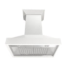 ZLINE 30 in. Wall Mount Range Hood, 400 CFM, Convertible, Smooth Bright White, KBWW-30