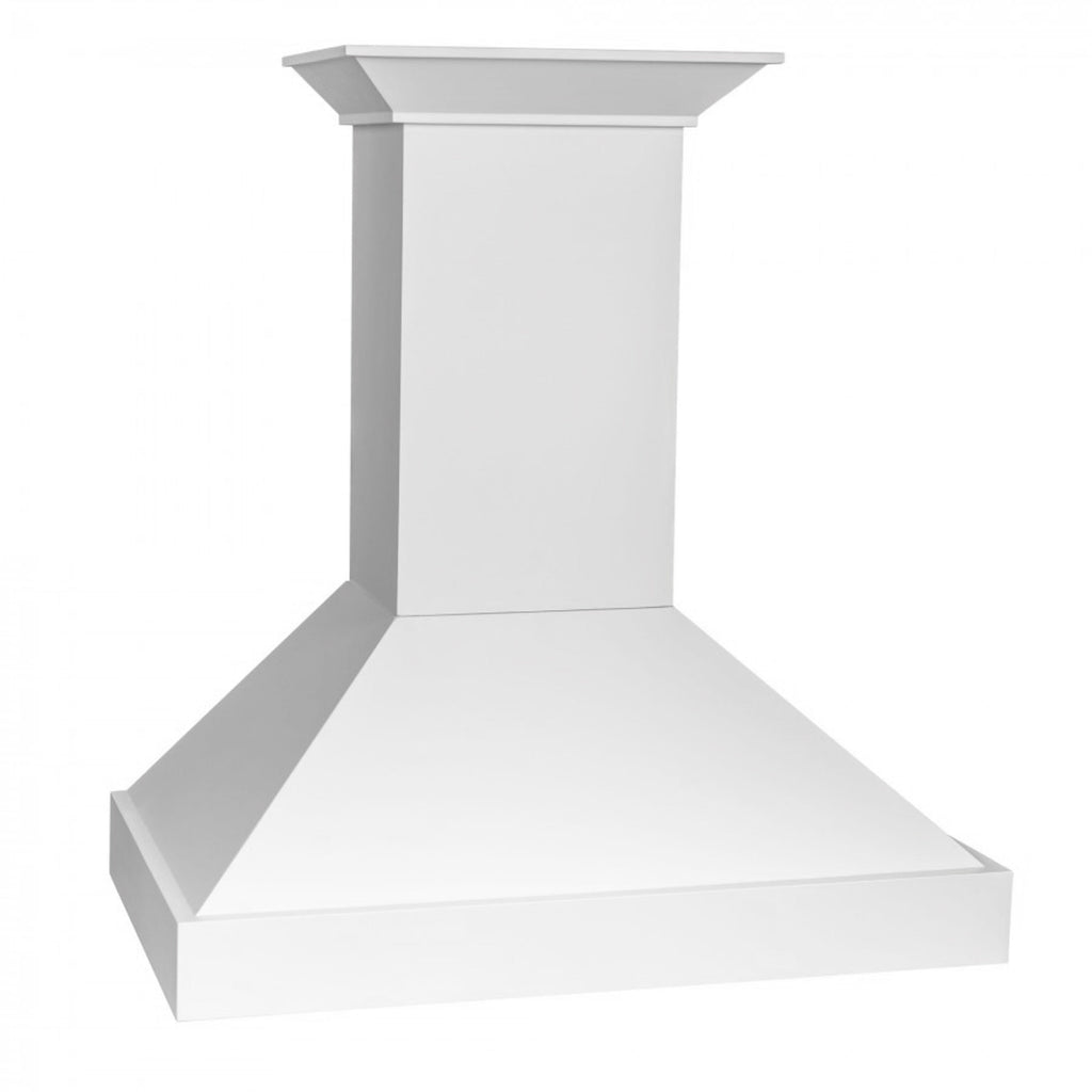 ZLINE 36 in. Wall Mount Range Hood 400 CFM Convertible Wooden Bright White Finish (KBWW-36)