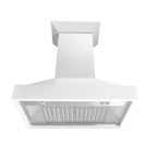 ZLINE 36 in. Wall Mount Range Hood 400 CFM Convertible Wooden Bright White Finish (KBWW-36)
