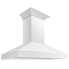 ZLINE 48 in. Wall Mount Range Hood 400 CFM Convertible Wooden Smooth Bright White Finish (KBWW-48)