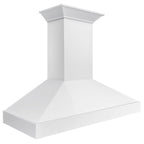 ZLINE 48 in. Wall Mount Range Hood 400 CFM Convertible Wooden Smooth Bright White Finish (KBWW-48)