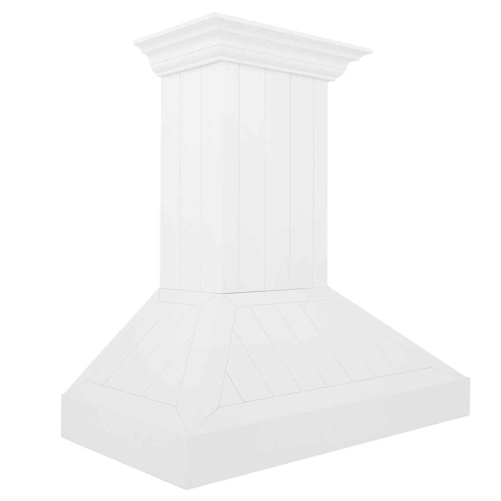 ZLINE 30 in. Wall Mount Range Hood 400 CFM Convertible Wooden Shiplap Bright White Finish (KPWW-30)