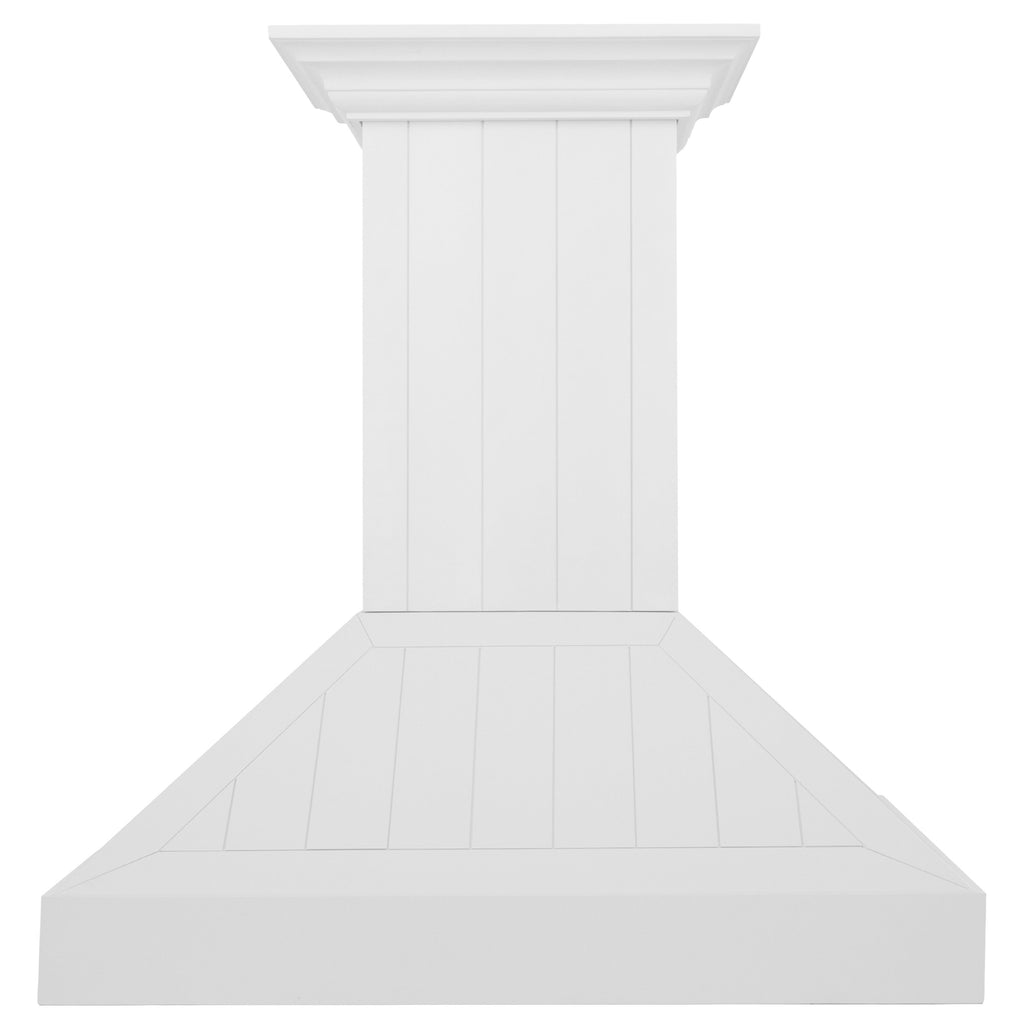 ZLINE 30 in. Wall Mount Range Hood 400 CFM Convertible Wooden Shiplap Bright White Finish (KPWW-30)