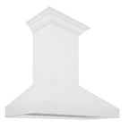 ZLINE 30 in. Wall Mount Range Hood 400 CFM Convertible Wooden Shiplap Bright White Finish (KPWW-30)