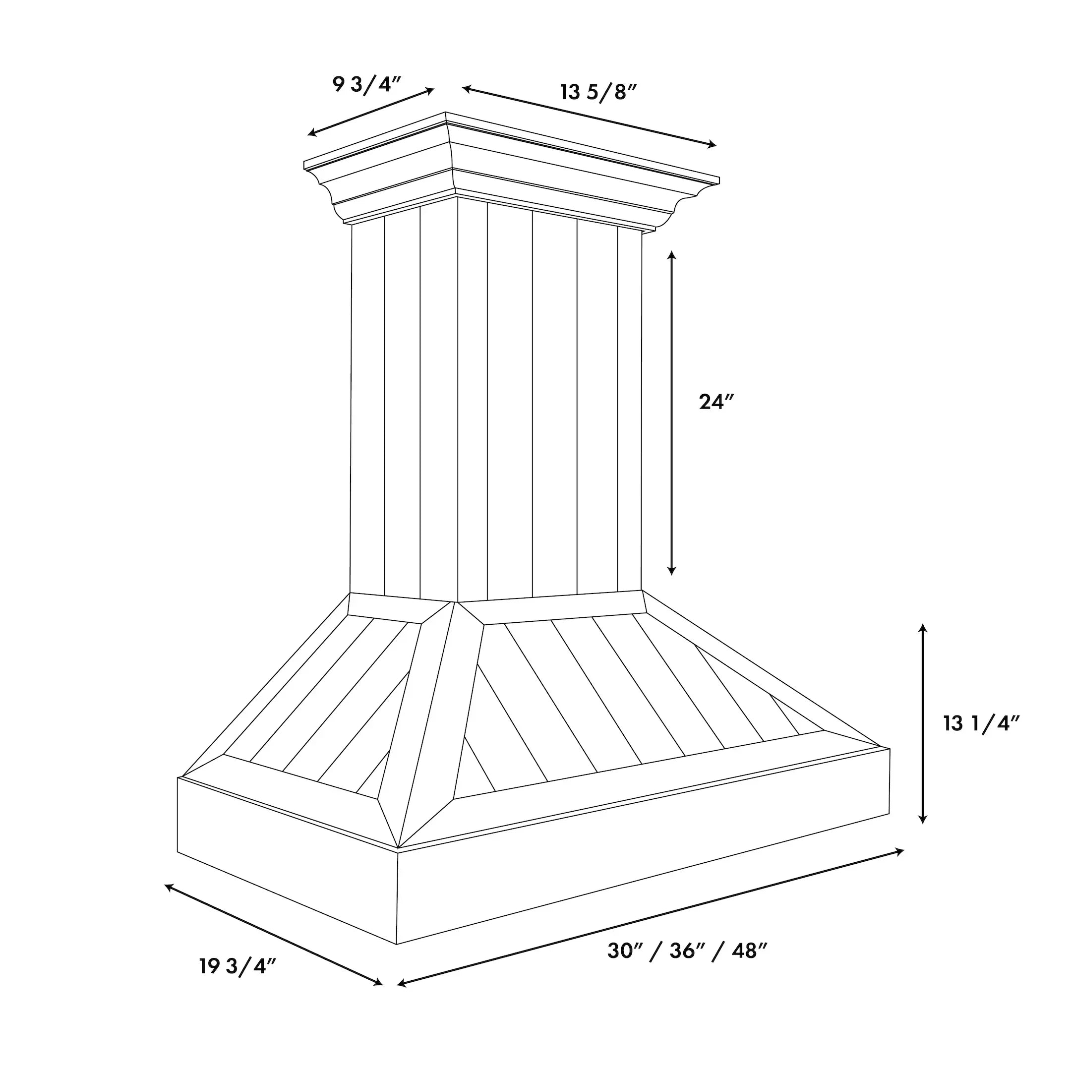 ZLINE 36 in. Wooden Wall Mount Range Hood 400 CFM Convertible Shiplap Bright White (KPWW-36)