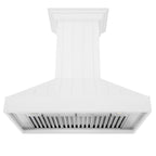 ZLINE 36 in. Wooden Wall Mount Range Hood 400 CFM Convertible Shiplap Bright White (KPWW-36)
