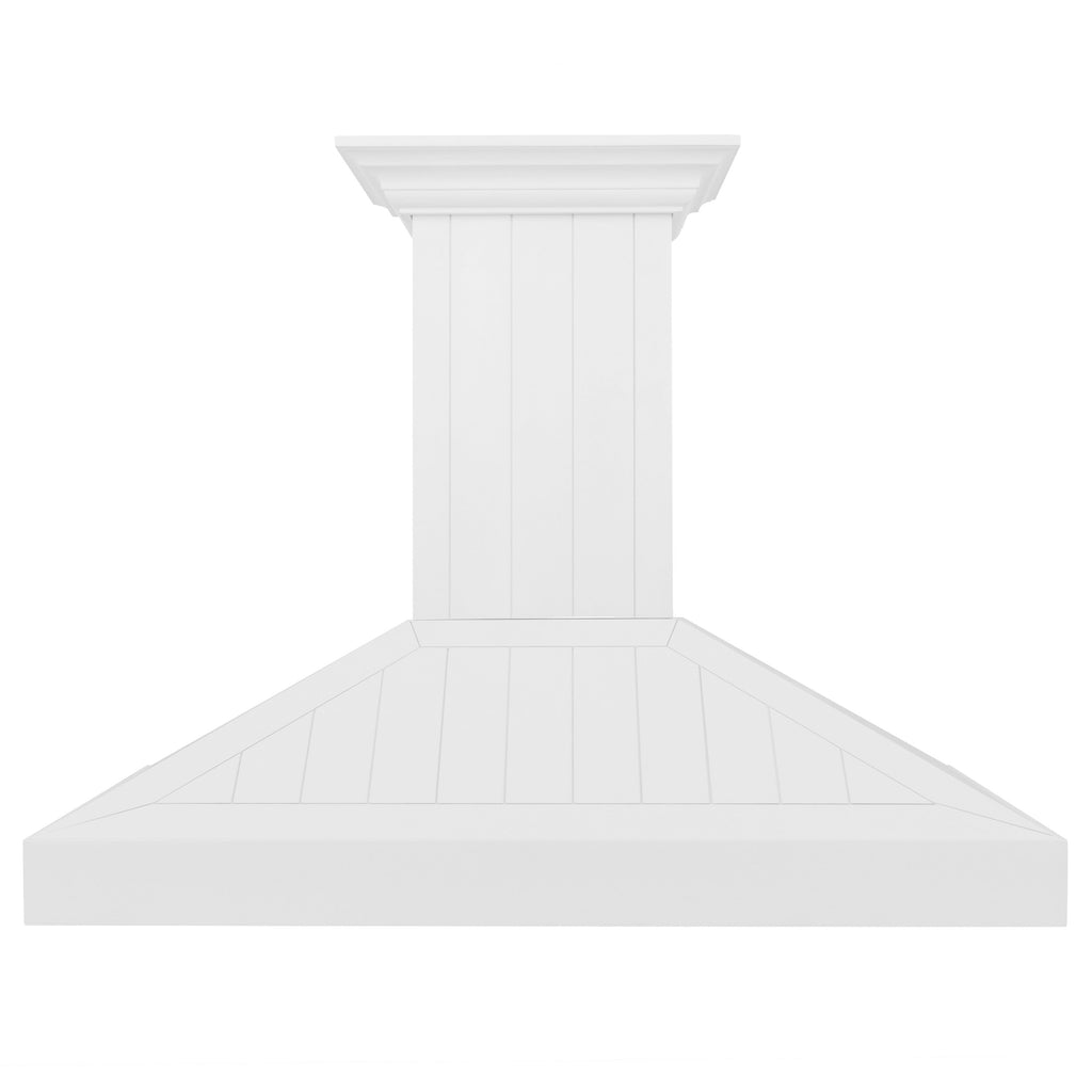 ZLINE 48 in. Wall Mount Range Hood, 400 CFM, Convertible, Wooden Shiplap Bright White Finish (KPWW-48)