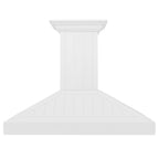 ZLINE 48 in. Wall Mount Range Hood, 400 CFM, Convertible, Wooden Shiplap Bright White Finish (KPWW-48)