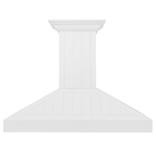 ZLINE 48 in. Wall Mount Range Hood, 400 CFM, Convertible, Wooden Shiplap Bright White Finish (KPWW-48)