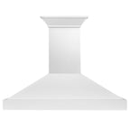 ZLINE 48 in. Wall Mount Range Hood 400 CFM Convertible Wooden Smooth Bright White Finish (KBWW-48)