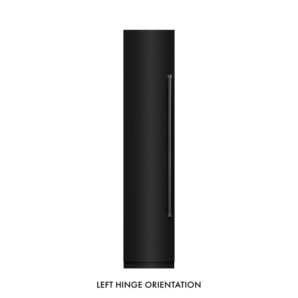 ZLINE 18" 8.6 cu. ft. Left Hinge Column Freezer in Black Stainless Steel with Graphite Gray Interior, RCFVL-BS-18
