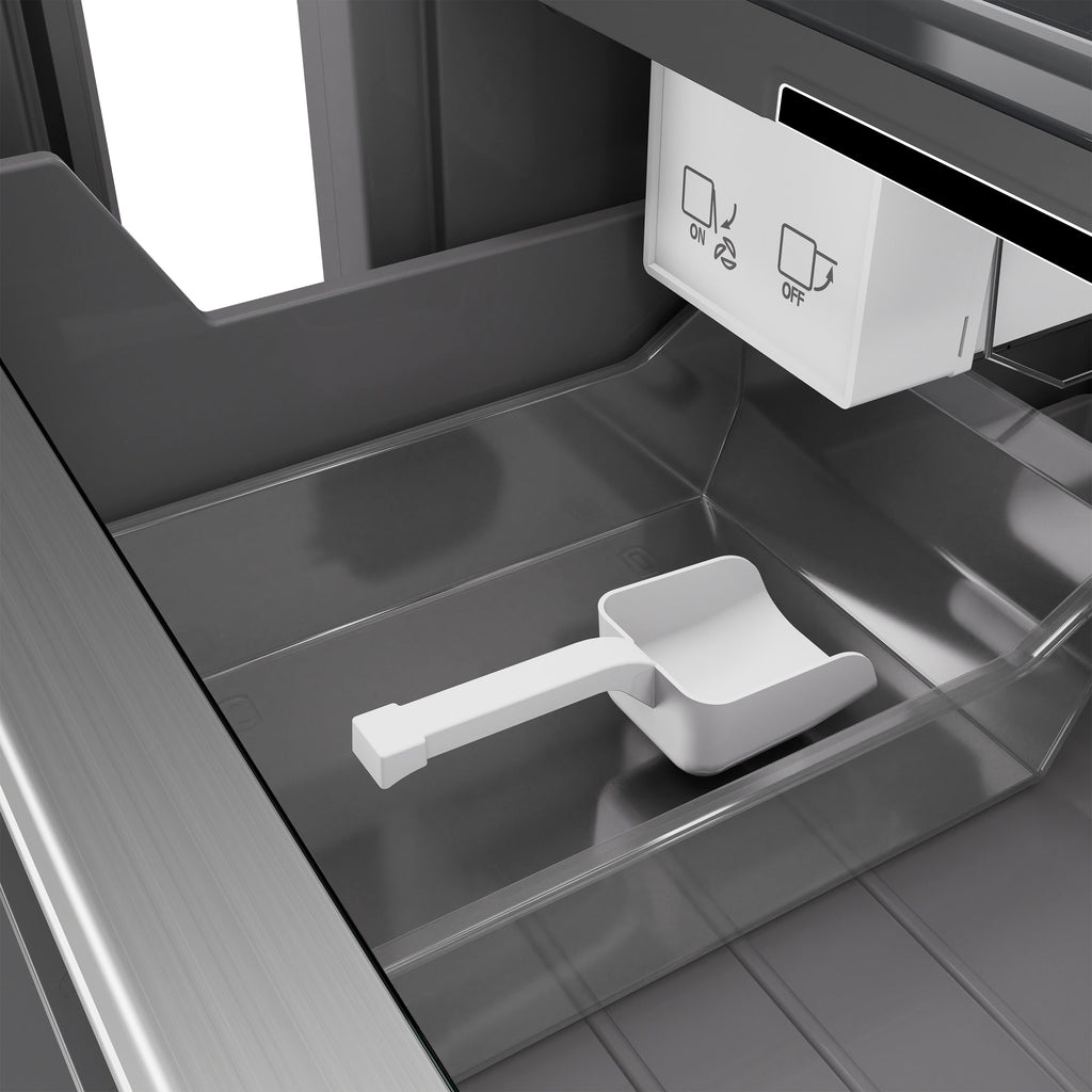 ZLINE Autograph 18" 8.6 cu. ft. Left Hinge Column Freezer in Black Stainless Steel with Graphite Gray Interior and Champagne Bronze Accents, RCFVLZ-BS-18-CB