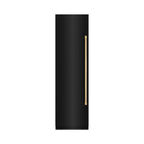ZLINE Autograph 24" 12.4 cu. ft. Column Freezer in Black Stainless Steel with Graphite Gray Interior and Polished Gold Accents, RCFVZ-BS-24-G
