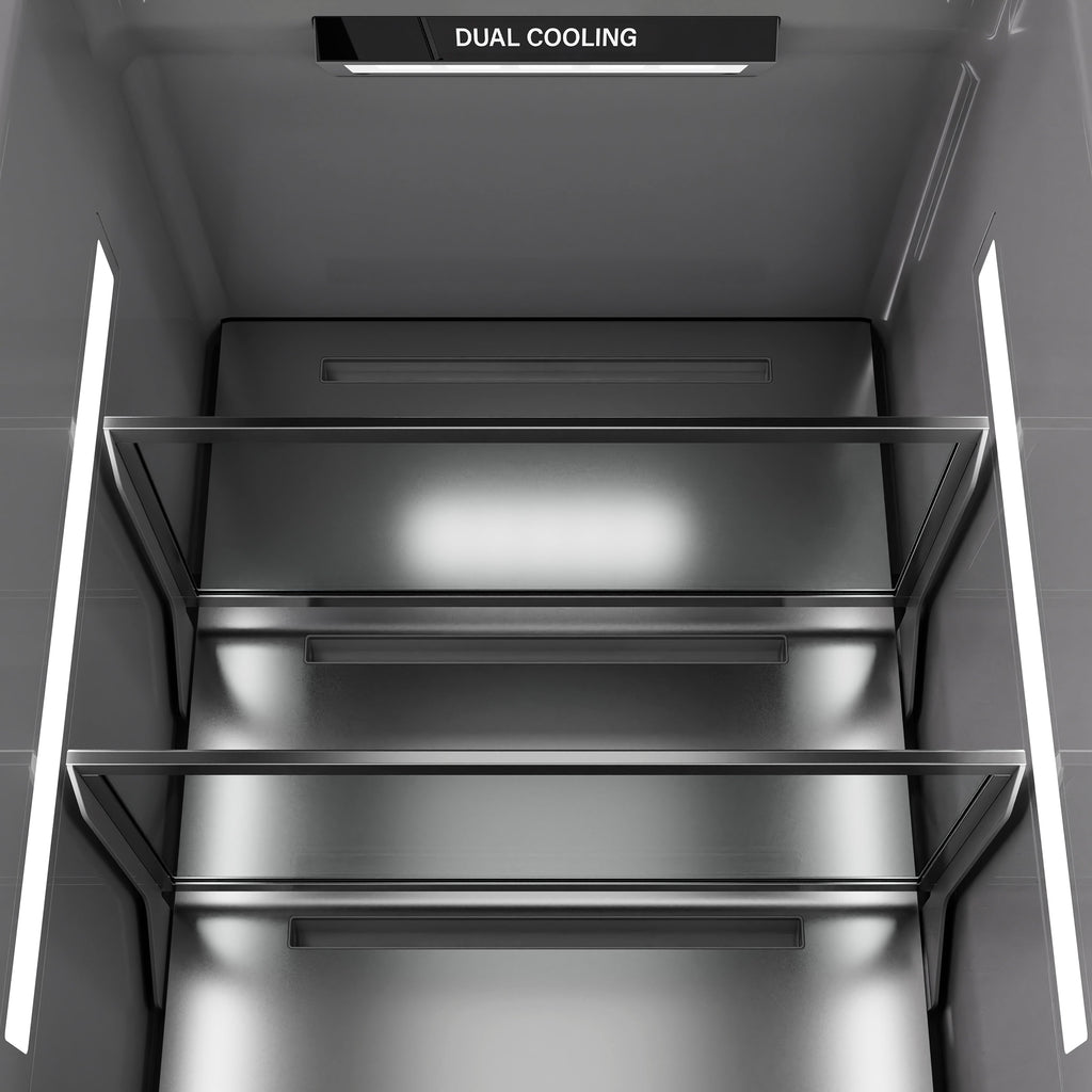 ZLINE 24 in. Column Refrigerator, 12.5 Cu. Ft., Black Stainless Steel with Graphite Gray Interior (RCRV-BS-24)