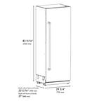 ZLINE 30 in. Column Refrigerator 16.7 cu. ft. Black Stainless Steel with Graphite Gray Interior (RCRV-BS-30)