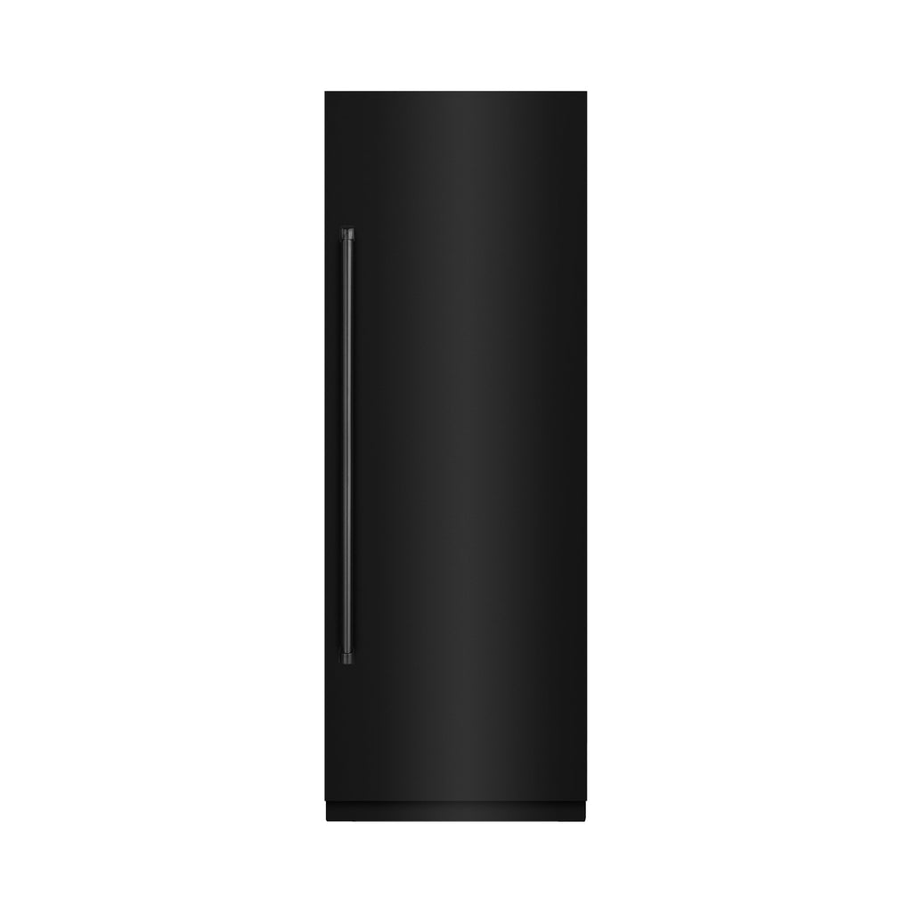 ZLINE 30 in. Column Refrigerator 16.7 cu. ft. Black Stainless Steel with Graphite Gray Interior (RCRV-BS-30)