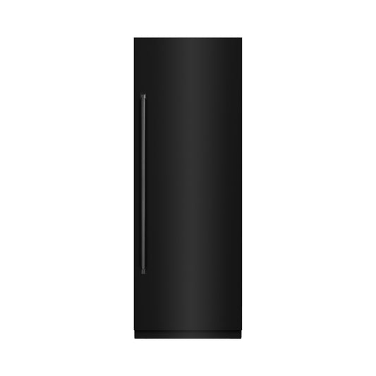 ZLINE 30 in. Column Refrigerator 16.7 cu. ft. Black Stainless Steel with Graphite Gray Interior (RCRV-BS-30)