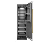 ZLINE 24 in. Column Refrigerator 12.5 cu. ft. Black Stainless Steel Graphite Gray Interior Champagne Bronze Accents (RCRVZ-BS-24-CB)