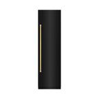 ZLINE 24 in. Column Refrigerator 12.5 cu. ft. Black Stainless Steel with Graphite Gray Interior and Polished Gold Accents (RCRVZ-BS-24-G)