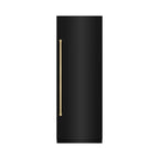 ZLINE 30 in. Column Refrigerator 16.7 cu. ft. Black Stainless Steel Graphite Gray Interior Champagne Bronze Accents (RCRVZ-BS-30-CB)