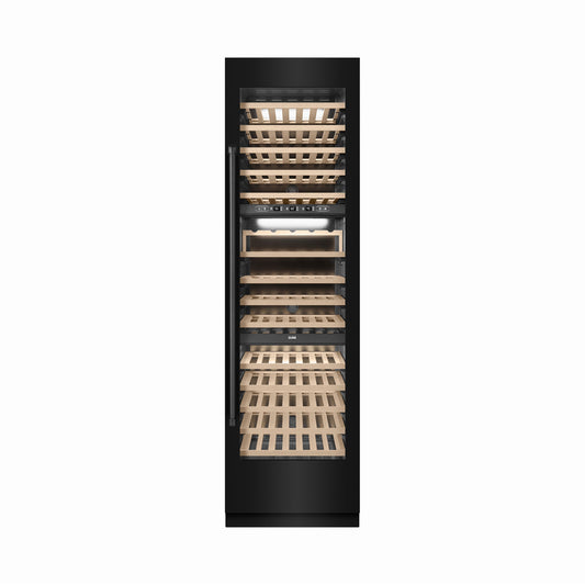 ZLINE 24" 12.4 cu. ft. Triple Zone 100 Bottle Column Wine Cooler in Black Stainless Steel, RCWV-BS-24