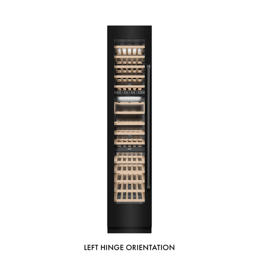 ZLINE 18" 9.0 cu. ft. Triple Zone 68 Bottle Left Hinge Column Wine Cooler in Black Stainless Steel, RCWVL-BS-18