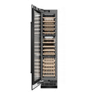 ZLINE 18" 9.0 cu. ft. Triple Zone 68 Bottle Left Hinge Column Wine Cooler in Black Stainless Steel, RCWVL-BS-18
