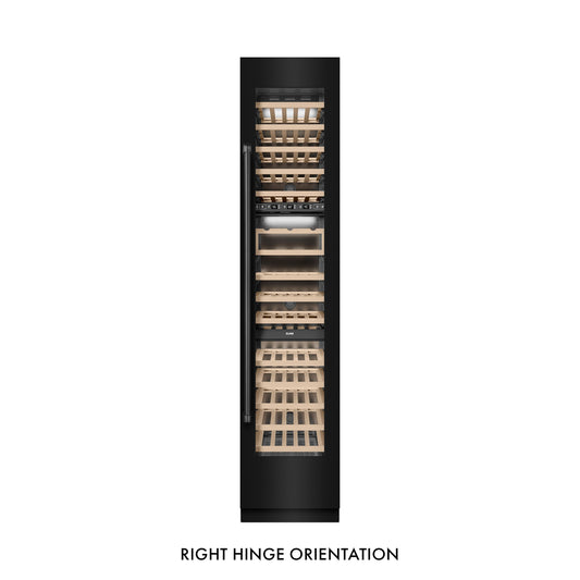 ZLINE 18" 9.0 cu. ft. Triple Zone 68 Bottle Right Hinge Column Wine Cooler in Black Stainless Steel, RCWVR-BS-18
