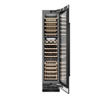 ZLINE 18" 9.0 cu. ft. Triple Zone 68 Bottle Right Hinge Column Wine Cooler in Black Stainless Steel, RCWVR-BS-18