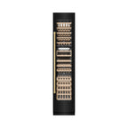 ZLINE Autograph 18" 9.0 cu. ft. Triple Zone 68 Bottle Right Hinge Column Wine Cooler in Black Stainless Steel with Polished Gold Accents, RCWVRZ-BS-18-G