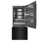 ZLINE 36 in. Built-In Bottom Freezer Refrigerator 19.8 Cu. Ft. Water Dispenser Ice Maker Black Stainless Steel Graphite Gray Interior (GRBIT-BS-36)