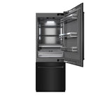 ZLINE 30 in. Built-In Bottom Freezer Refrigerator 16.1 cu. ft. with Water Dispenser, Ice Maker, Black Stainless Steel, Graphite Gray Interior (GRBIV-BS-30)