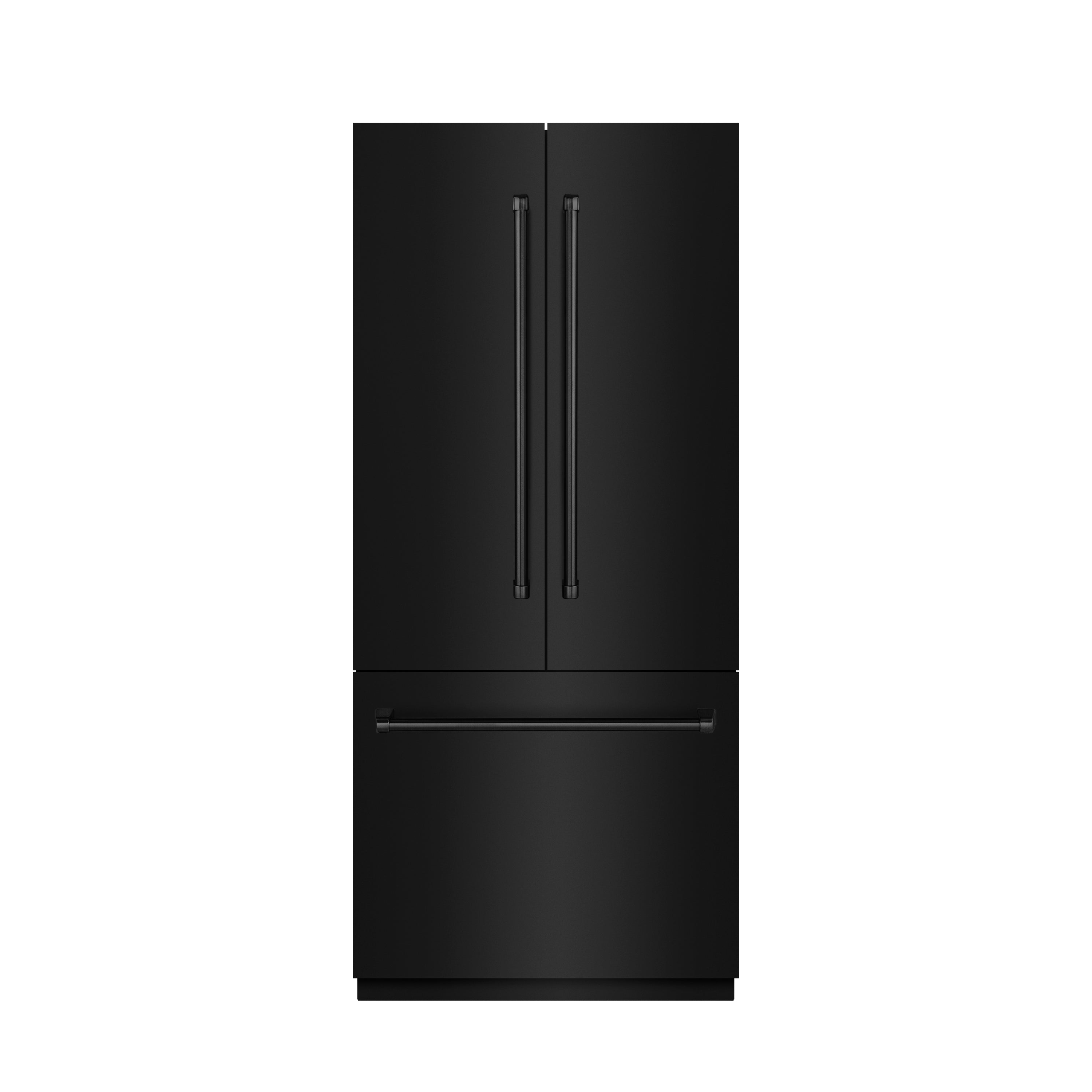 ZLINE 36 in. French Door Built-In Bottom Freezer Refrigerator 19.6 cu. ft. Water Dispenser Ice Maker Black Stainless Steel Graphite Gray Interior (GRBIV-BS-36)
