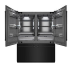 ZLINE 60 in. French Door Built-In Bottom Freezer Refrigerator 32.2 Cu. Ft. with Water Dispensers & Ice Makers, Black Stainless Steel, Graphite Gray Interior (GRBIV-BS-60)
