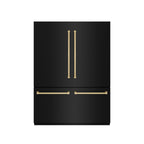 ZLINE 60 in. French Door Built-In Bottom Freezer Refrigerator 32.2 cu. ft. Water Dispenser Ice Maker Black Stainless Steel Champagne Bronze Accents (GRBIVZ-BS-60-CB)