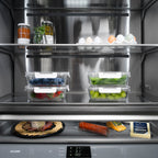ZLINE 60 in. Built-In French Door Refrigerator 32.2 cu. ft. Black Stainless Steel Water Dispenser Ice Maker Polished Gold Handles (GRBIVZ-BS60KG)