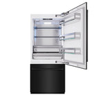 ZLINE 36 in Built-In Bottom Freezer Refrigerator 19.8 cu. ft. Water Dispenser Ice Maker Black Stainless Steel (RBIT-BS-36)